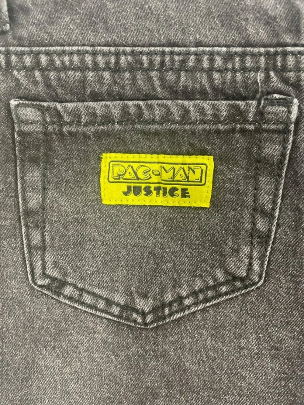 Justice Pac-Man Mini Mom Shorts Black Denim Rhinestone Stretchy Girls Sz 12 NWT